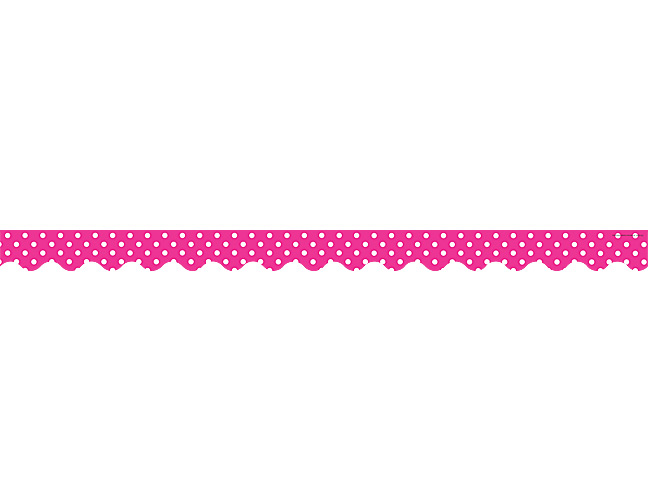 Class Decoratives: Hot Pink Polka Dots Scalloped Border Trim