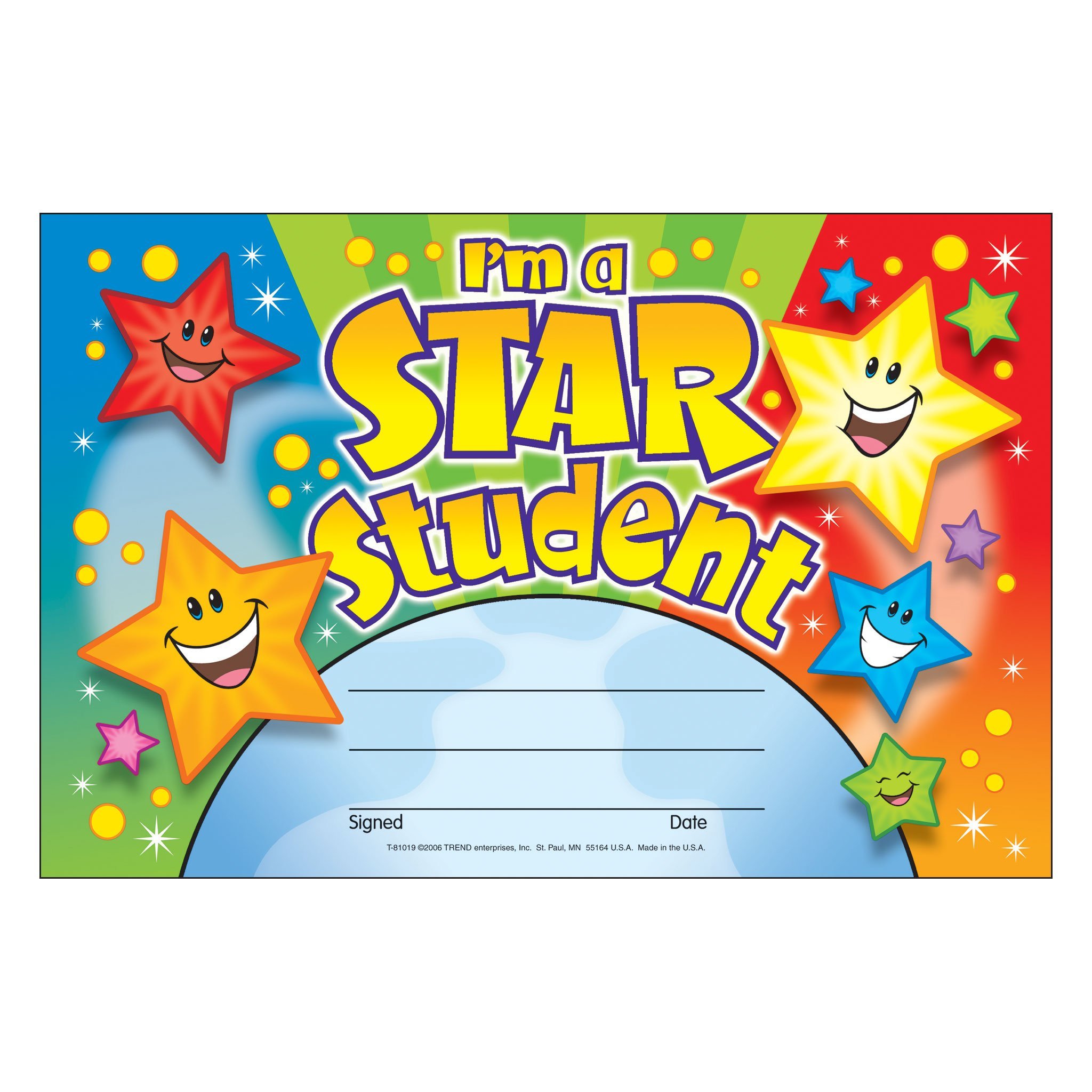 Class Decoratives T81019 Im A Star Student Recognition Awards 30pcs